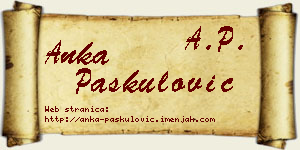Anka Paskulović vizit kartica
